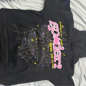 v2 black sp5der hoodie